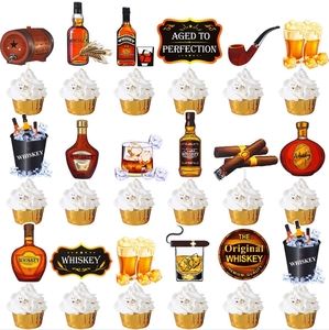 32pcs Whiskey -  Aged To Perfection  Cupcake/Cake Toppers